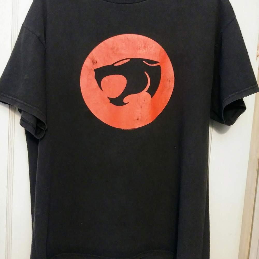 Vintage 1999 Warner Bros. Black Thundercats Logo 1980s Retro T-Shirt (L/XL)